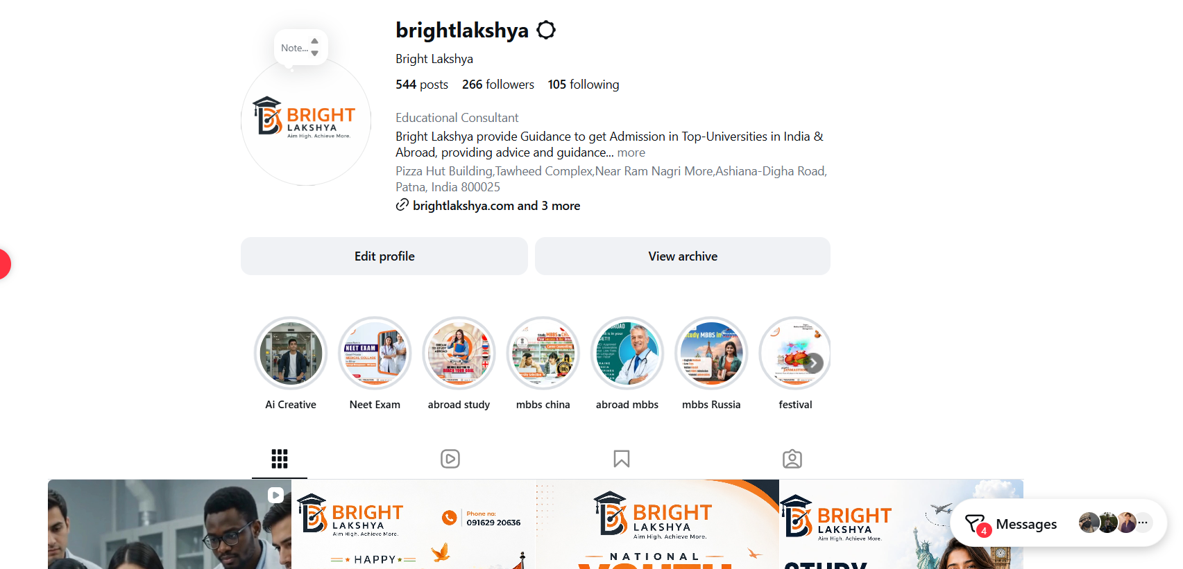 Bright Lakshya Social Media