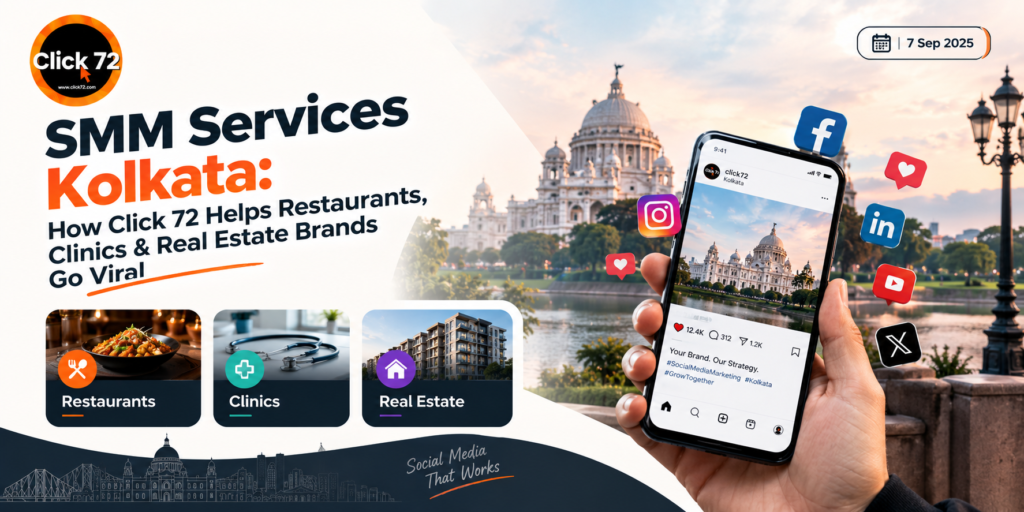 SMM Services Kolkata: How Click 72 Helps Restaurants, Clinics & Real Estate Brands Go Viral