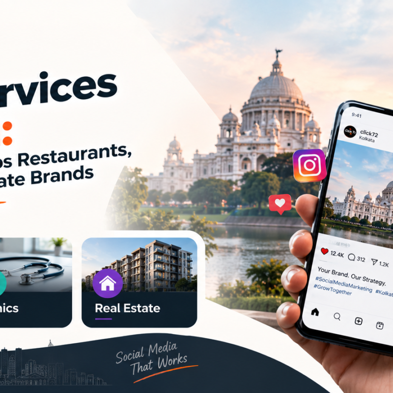 SMM Services Kolkata: How Click 72 Helps Restaurants, Clinics & Real Estate Brands Go Viral