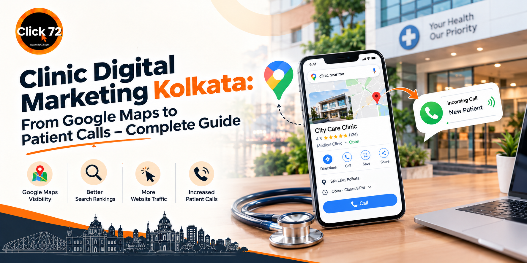 Clinic Digital Marketing Kolkata: From Google Maps to Patient Calls – Complete Guide